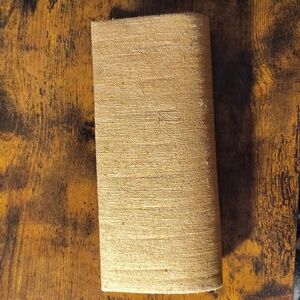 Fabindia Beige and Gold Textured Clutch